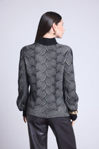 Strukturpullover Ambra - Schwarz-Weiß - Damen - Kaschmir Und Wolle