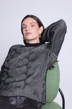 Strukturpullover Ambra - Schwarz-Weiß - Damen - Kaschmir Und Wolle