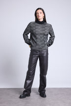 Strukturpullover Ambra - Schwarz-Weiß - Damen - Kaschmir Und Wolle