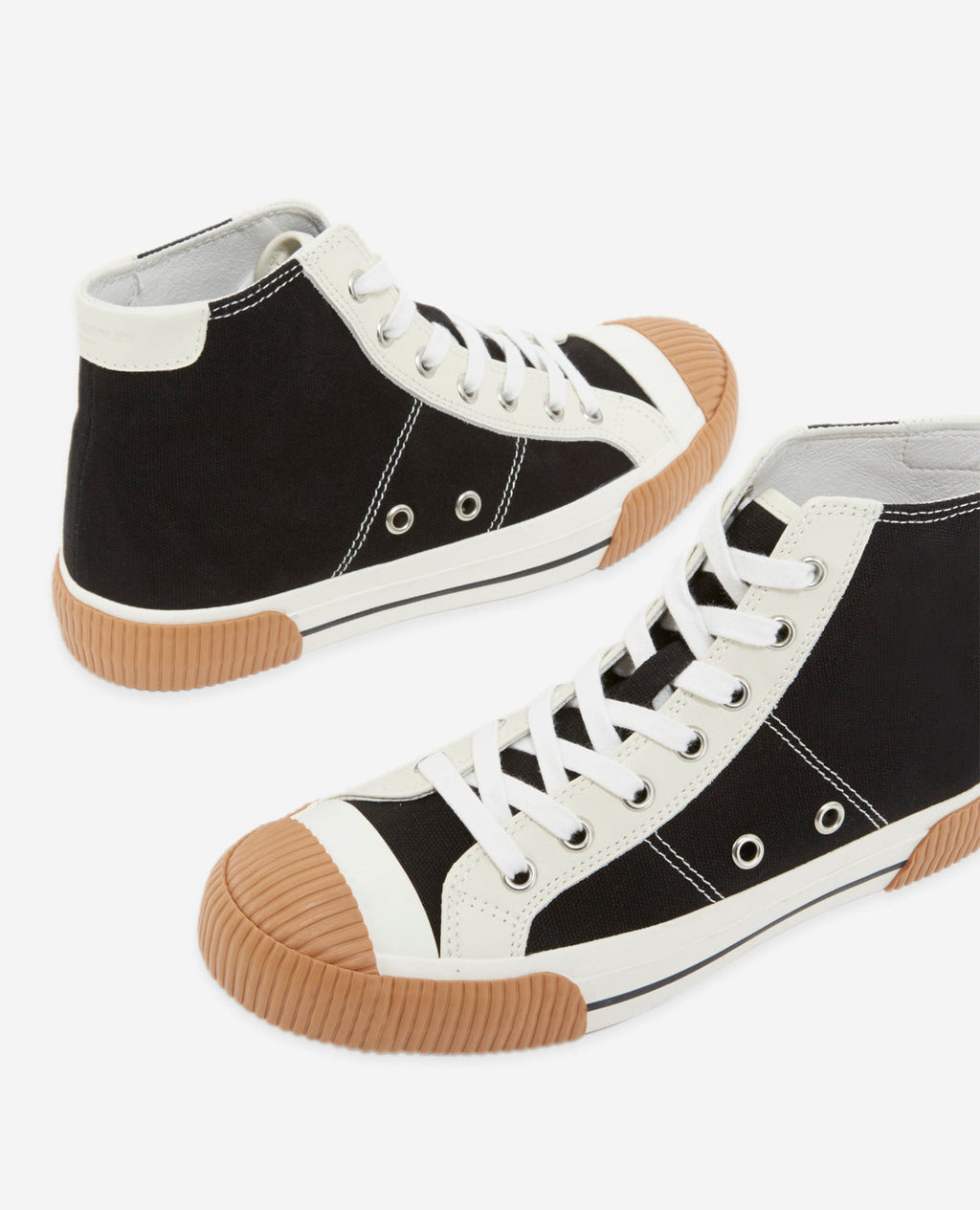 The Kooples - Baskets Montantes Noires Toile Lacées - Mixte