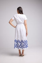 Vestido Largo - Amelia - Blanco Azul