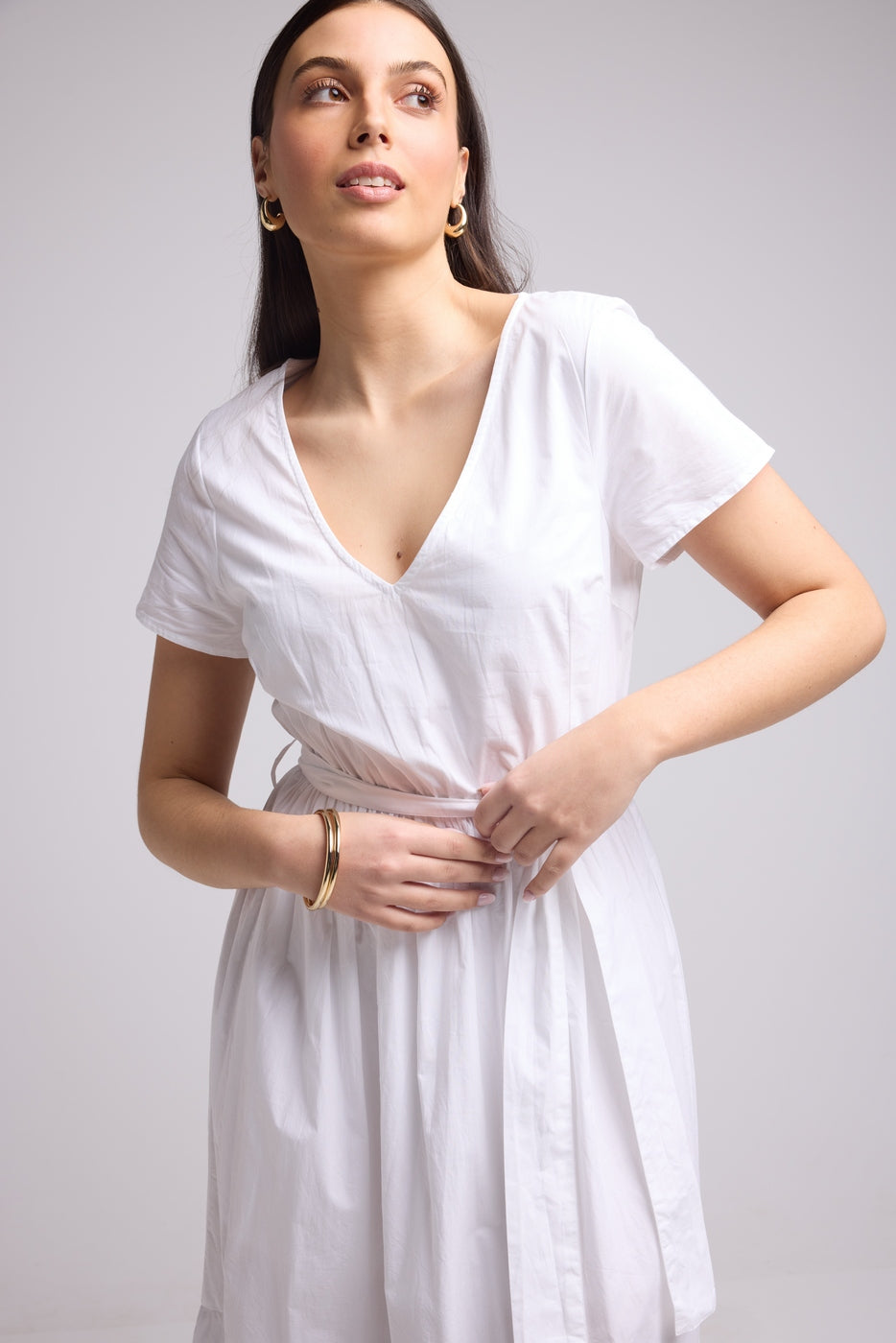 Vestido Largo - Amelia - Blanco Azul