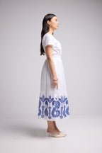 Vestido Largo - Amelia - Blanco Azul