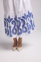 Vestido Largo - Amelia - Blanco Azul
