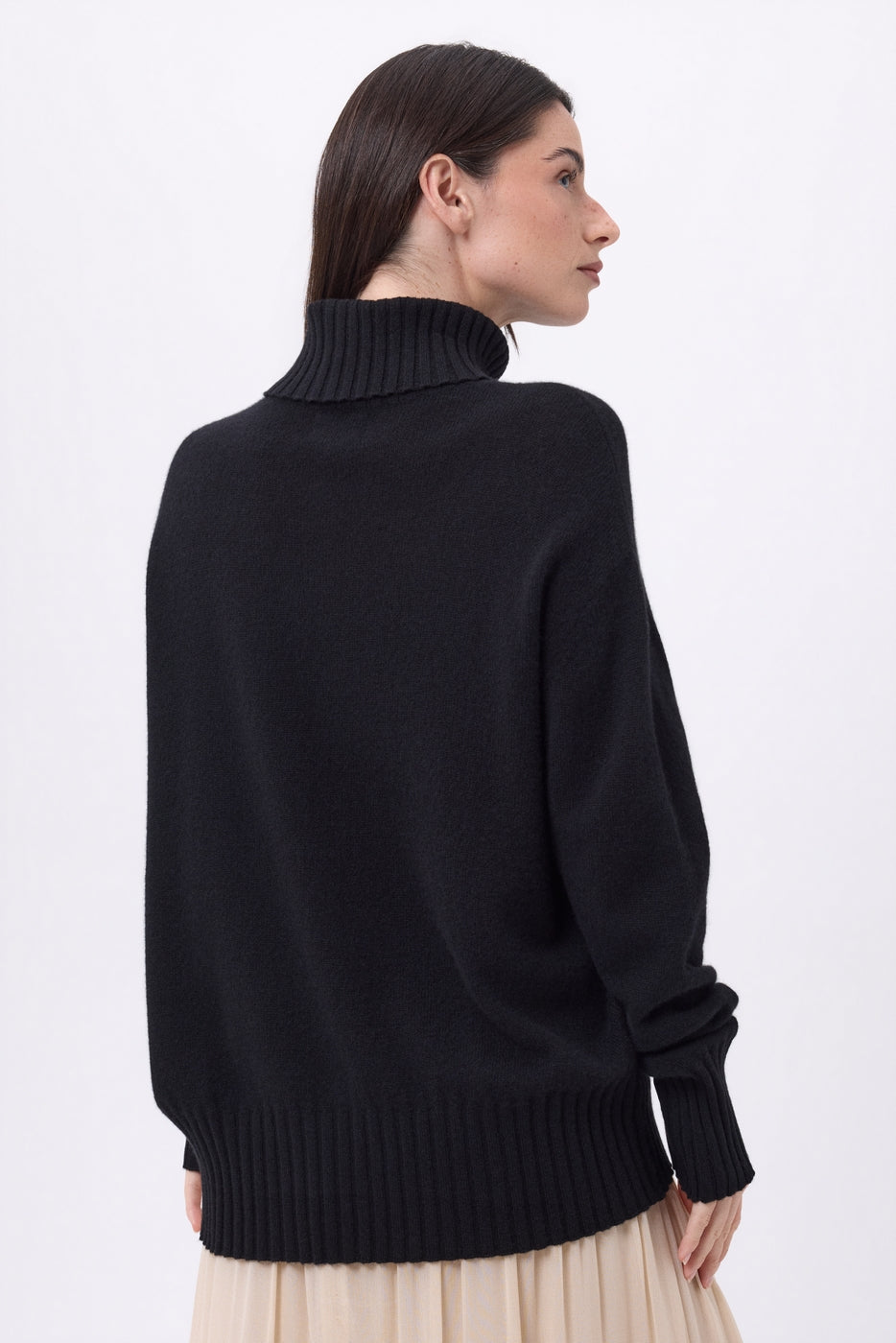 Jersey oversize de cuello alto Amelia - Negro - Mujer