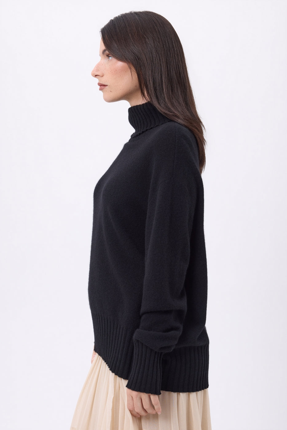 Jersey oversize de cuello alto Amelia - Negro - Mujer