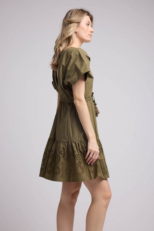 Robe Courte Manches Courtes - Khaki