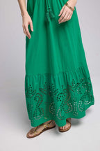 Robe Longue Manches Courtes - Vert