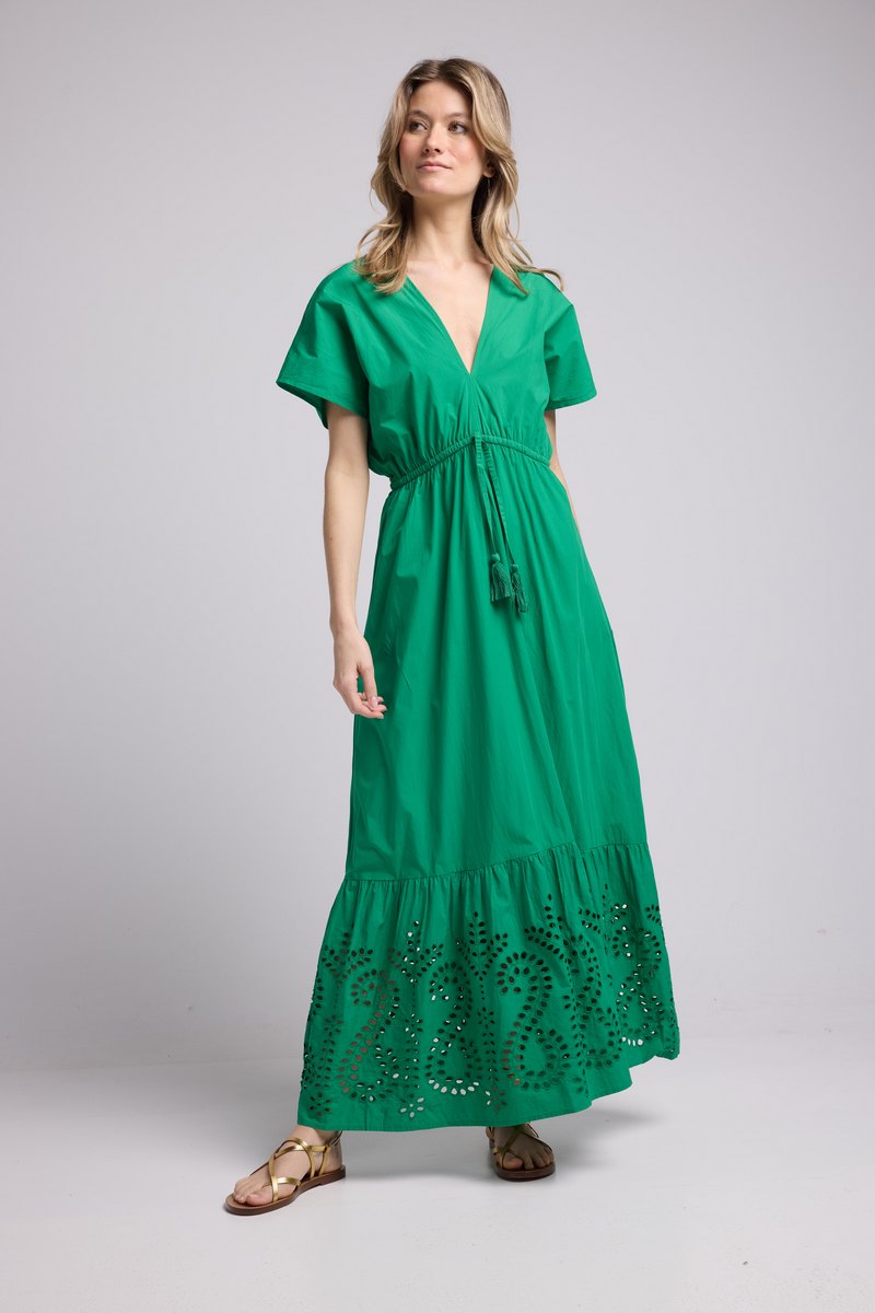Robe Longue Manches Courtes - Vert
