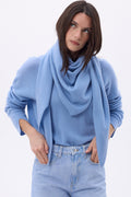 Bufanda bandana oversize triangular lisa Amel - azul cielo - mujer