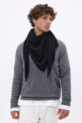 Bufanda bandana oversize triangular lisa Amel - Negro - Hombre