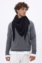 Bufanda bandana oversize triangular lisa Amel - Negro - Hombre
