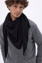 Bufanda bandana oversize triangular lisa Amel - Negro - Hombre