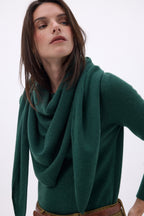 Bufanda bandana oversize triangular lisa Amel - Verde botella - Mujer