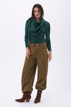 Bufanda bandana oversize triangular lisa Amel - Verde botella - Mujer