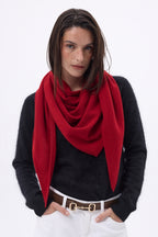Oversize-Dreiecks-Bandana-Schal Uni Amel - Coulis - Damen - 100 % Kaschmir