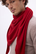 Echarpe Bandana Oversize Triangle Unie Amel - Coulis - Homme - 100% Cachemire