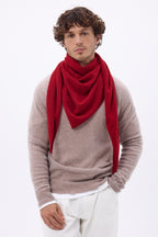 Echarpe Bandana Oversize Triangle Unie Amel - Coulis - Homme - 100% Cachemire
