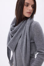 Plain Triangle Oversized Bandana Scarf Amel - Dark Grey - Women