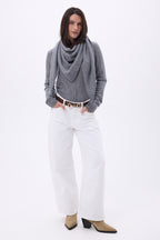 Plain Triangle Oversized Bandana Scarf Amel - Dark Grey - Women