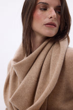 Echarpe Bandana Oversize Triangle Unie Amel - Beige Creme - Femme