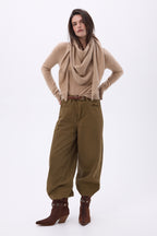 Echarpe Bandana Oversize Triangle Unie Amel - Beige Creme - Femme