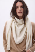 Oversize-Dreieckstuch Amel unifarben – Weiß – Damen – 100 % Kaschmir