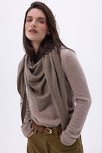 Bufanda bandana oversize triangular lisa Amel - avellana - mujer