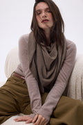 Bufanda bandana oversize triangular lisa Amel - avellana - mujer