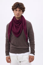 Bufanda bandana oversize triangular lisa Amel - Color vino - Hombre
