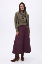 Echarpe Bandana Oversize Triangle Unie Amel - Khaki Chine - Femme - 100% Cachemire
