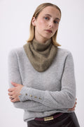 Driehoekige Bandana – Geborsteld Kasjmier Bandana Amel - Kaki Groen - Dames
