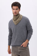 Trekantsbandana – Brushed Cashmere Bandana Amel - Vert Khaki - Herr