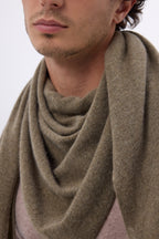 Amel Plain Triangle Oversized Bandana Scarf - Marl Khaki - Men