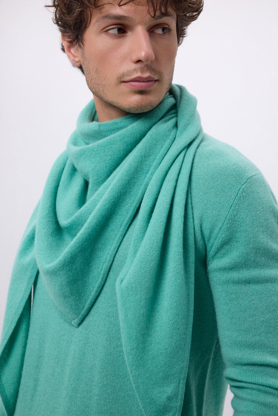 Bufanda bandana oversize triangular lisa Amel - Verde pastel - Hombre