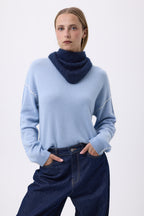 Bandana Triangle – Brushed Cashmere Bandana Amel - Bleu Marine - Femme