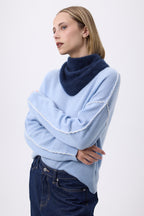 Bandana Triangle – Brushed Cashmere Bandana Amel - Bleu Marine - Femme