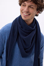 Bufanda bandana oversize triangular lisa Amel - Azul marino - Hombre