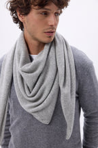 Bufanda bandana oversize triangular lisa Amel - Gris claro - Hombre