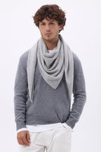 Bufanda bandana oversize triangular lisa Amel - Gris claro - Hombre