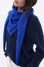 Bufanda bandana oversize triangular lisa Amel - Azul rey - Mujer
