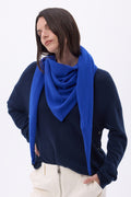 Bufanda bandana oversize triangular lisa Amel - Azul rey - Mujer