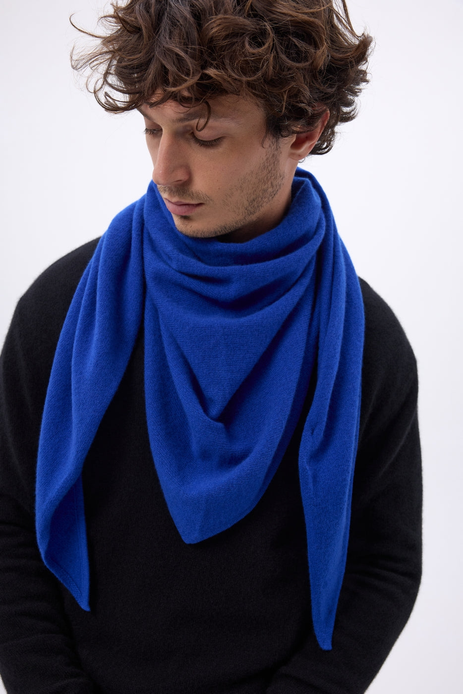 Echarpe Bandana Oversize Triangle Unie Amel - Bleu Roi - Homme