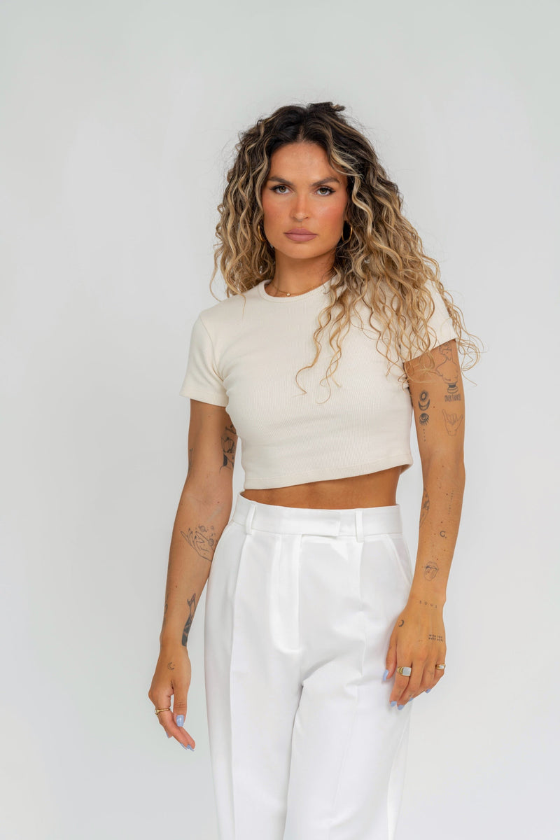 T-Shirt Gs Cropped - Beige