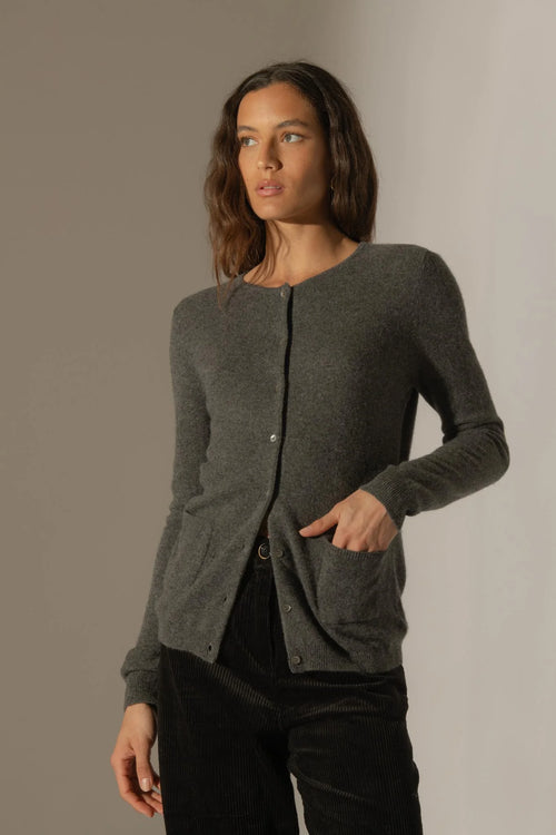 Cardigan Col Rond - Amy - Anthracite Chiné