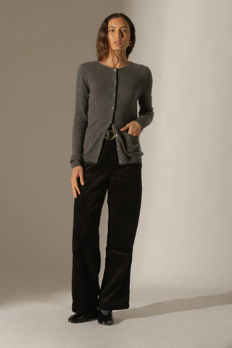 Cardigan Col Rond - Amy - Anthracite Chiné