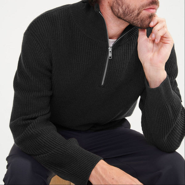 Pull 1/2 Zip - Noir - Homme