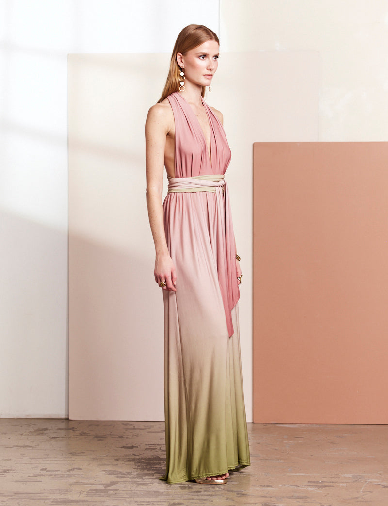Vestido Rosa Y Oliva Annabella