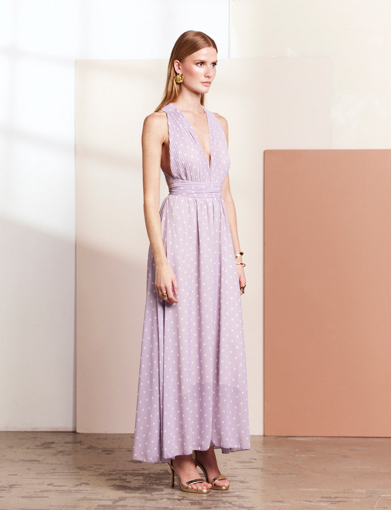 Lilac Polka-Dot Orlina Dress