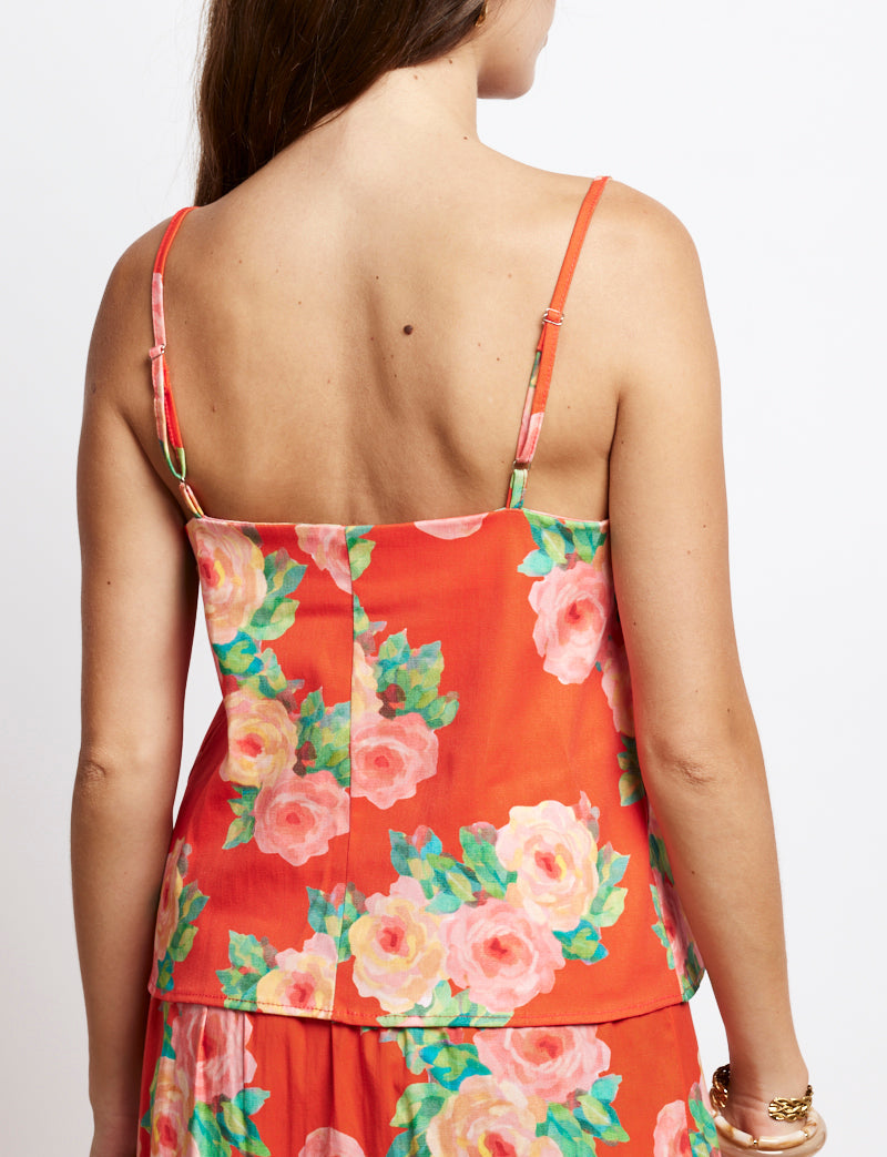 Top Rojo Floreado Tifi